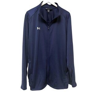 UNDER ARMOUR Navy Blue Track Jacket Mens XXL Full Zip Warm Up Athletic